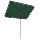 Outsunny Umbrelă pentru Grădină Dreptunghiulară, cu Inclinare Reglabilă și St&acirc;lp din Aluminiu, 2x2.4m, Verde/Negru | Aosom Romania