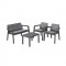 Set mobilier gradina/terasa, grafit, 1 masa, 1 banca, 2 scaune, Emily