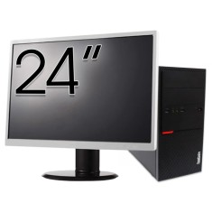 Pachet Calculator Second Hand LENOVO M800T Tower, Intel Core i3-6100 3.70GHz, 8GB DDR4, 500GB HDD + Monitor 24&amp;quot; NewTechnology Media