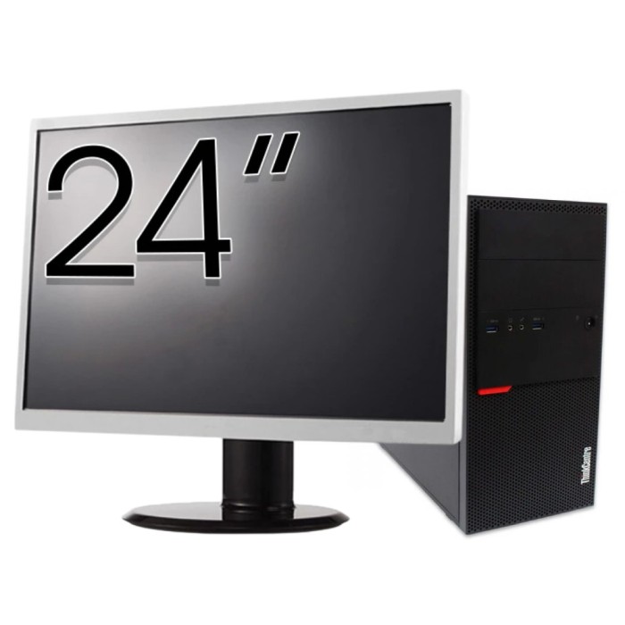 Pachet Calculator Second Hand LENOVO M800T Tower, Intel Core i5-6500 3.20 - 3.60GHz, 8GB DDR4, 128GB SSD + Monitor 24&amp;quot; NewTechnology Media