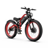 Bicicletă electrică DUOTTS N26 1500W 26&#039;&#039; 20AH, autonomie 150 km, negru-roșu