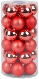 Set 30 globuri rosii pentru brad, 6 cm, finisaj mix, MagicHome