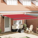 vidaXL Cortina Retractabilă Roșu 400 &times; 300 cm Poliester și Aluminiu 3330698
