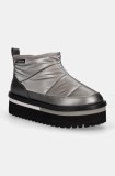 Tommy Jeans cizme de iarna TJW NYLON FLATFORM BOOT WL culoarea gri, EN0EN02689