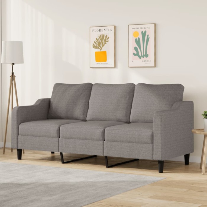 Gossi canapea cu 3 locuri, taupe, 180 cm, material textil