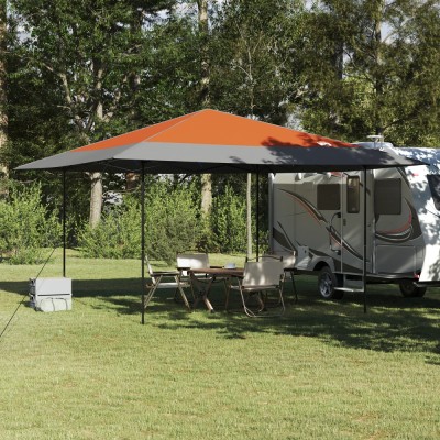 vidaXL Cort cu Copertină Portocaliu 400 x 400 x 227 / 236 / 245 cm foto