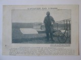 Aviatia prin imagine:Delagrange in spatele monoplanului sau Bleriot,carte publicitara franceza circa 1910
