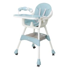 Scaun de masa pentru copii 5-72 luni, greutate max 50kg, albastru deschis