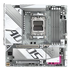 Placa de baza GIGABYTE B850M AORUS ELITE WIFI6E ICE, AM5, DDR5, Wi-Fi, BT, mATX, Alb &quot;B850M A ELT WF6E ICE&quot;