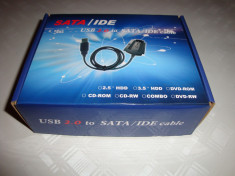 Convertor adaptor HDD IDE ATA SATA la usb alimentator 12v 5v molex foto