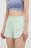 Puma pantaloni scurți de alergare culoarea verde, cu imprimeu, high waist