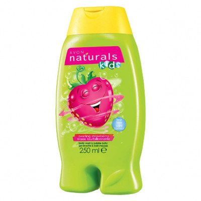 Gel de dus 2 in 1 pentru copii Whirling Strawberry, Avon, 250 ml foto