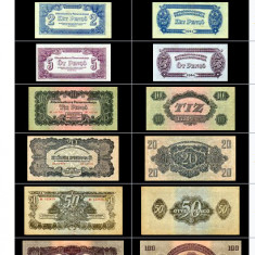 REPRODUCERI lot 8 bancnote 1944 ocupația sovietica a Ungariei, Armata Roșie
