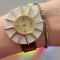 Set ceas casual de dama cu bratara inclusa, mecanism quartz, display analog, bratara burgundy lacuita, inchidere catarama