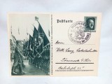 Carte Poștală Ilustrată Propaganda Germania Reich-ul German 1937 Defilare Drapel RAD Ștampilă Specială Circulată Istoric - A0021