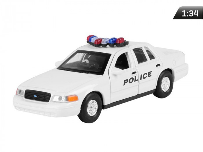 Model 1:34, 1999 Ford Crown Victoria, Police, Alb A876FCVPB