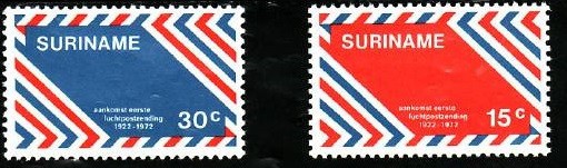 C1632 - Surinam 1972 - Aniversari 2v. neuzat,perfecta stare
