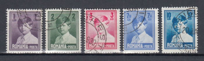 ROMANIA 1930 LP 83 REGELE MIHAI I UZUALE - FORMAT MIC SERIE STAMPILATA