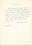 A3552N Lucia Demetrius, act scris și semnat olograf, 1957