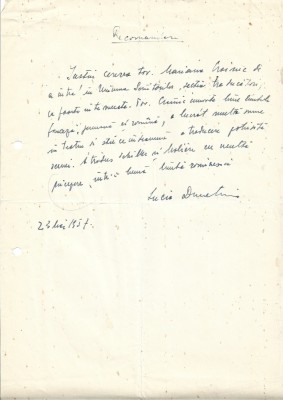 A3552N Lucia Demetrius, act scris și semnat olograf, 1957 foto