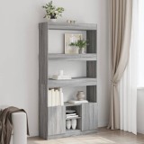 vidaXL Dulap &icirc;nalt, gri sonoma, 92x33x180 cm, lemn prelucrat