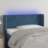 VidaXL Tăblie de pat cu LED, albastru &icirc;nchis, 93x16x78/88 cm, catifea 3122996