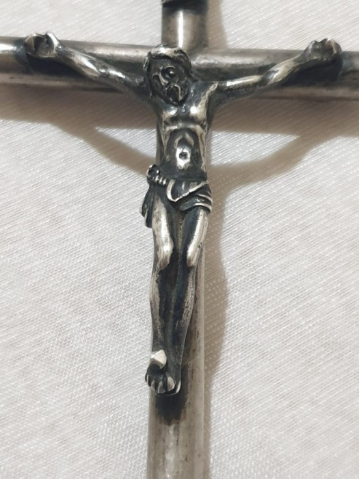 Lant cu cruce vintage pectorala din argint 1884