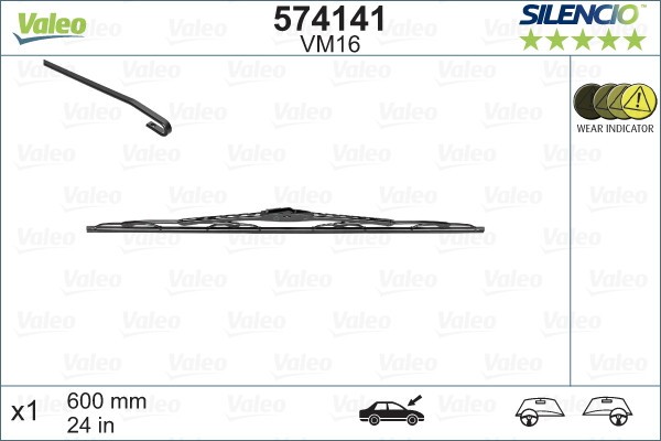 VALEO 574141 SILENCIO CONVENTIONAL SINGLE lamela stergator
