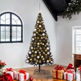 VidaXL Brazi artificiali de Crăciun cu 300 LED Negru 180 cm PVC 3396476