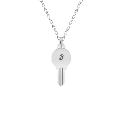 Key - Colier personalizat cheita cu litera din argint 925 foto
