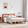 VidaXL Cadru pat fără saltea, maro ceruit, 135x190 cm, lemn masiv pin 3306521