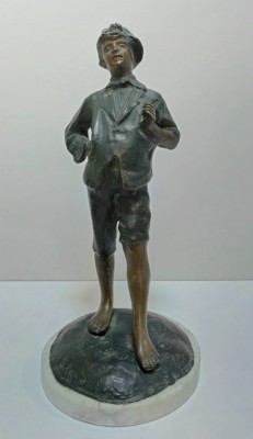 Sculptura bronz &amp;quot;Scugnizzo&amp;quot; - Băiatul străzii - Achille D&amp;#039;Orsi foto