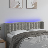 VidaXL Tăblie de pat cu LED, gri deschis, 147x16x78/88 cm, catifea 3123718
