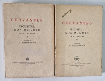 ISCUSITUL DON QUIJOTE DE LA MANCHA , VOL. I - II de CERVANTES , 1944 foto