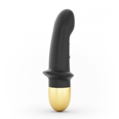 Vibrator Mini Lover 2.0, 10 Moduri Vibratii, Silicon, USB, Negru/Auriu, 16.5 cm