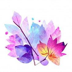 Sticker decorativ Frunze, Multicolor, 69 cm, 7708ST foto
