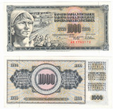 SV * Iugoslavia 1000 DINARA 1978 * Seria AR... * RARA ! UNC