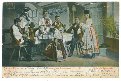 2238 - Ardeal, ETHNICI Sasi, Romania - old postcard - used - 1905 foto