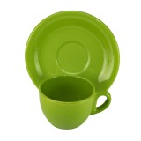 Set ceasca cu farfurie, 170 ml, Verde Lucios
