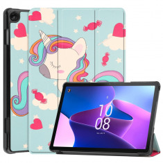 Husa tableta compatibila lenovo tab m10 3rd gen, foldpro cu microfibra, auto sleep/wake, unicorn