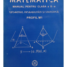 Mircea Ganga - Matematica, Manual pentru clasa a X-a. Geometrie probabilitati si statistica (editia 2003)