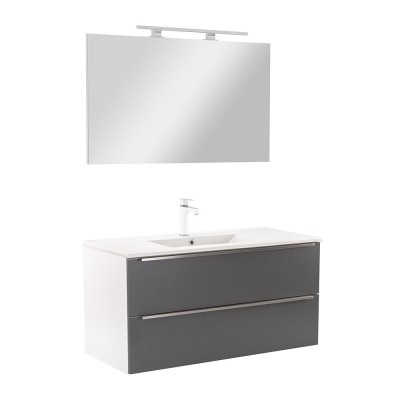 Mobilier complet de baie Vario Trim 100 alb-antracit foto