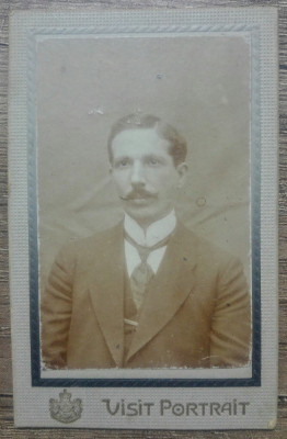 Portret barbat// CDV romanesc, cabinet necunoscut foto