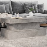 VidaXL Măsuță de cafea cu lumini LED, gri beton, 90x50x40 cm