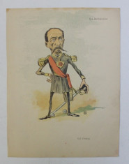 G - l BUDISTEANU &amp;#039; G-l CIOMAG &amp;#039; , CARICATURA , LITOGRAFIE de pictorul NICOLAE PETRESCU - GAINA 1871 - 1931 , 1898 foto