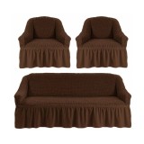 Cumpara ieftin Huse Elastice si Creponate, Canapea 3 Persoane + 2 Fotolii, Maro - HEP35