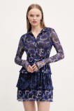 Desigual rochie CELLS LACROIX culoarea bleumarin, mini, evazată, 25SWVK29