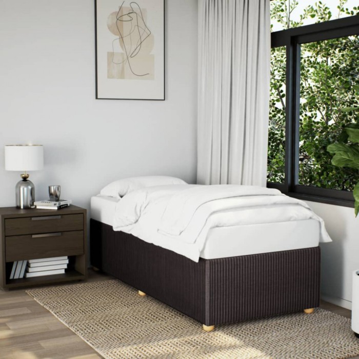 vidaXL Cadru de pat fără saltea, maro &icirc;nchis, 100x200 cm, textil