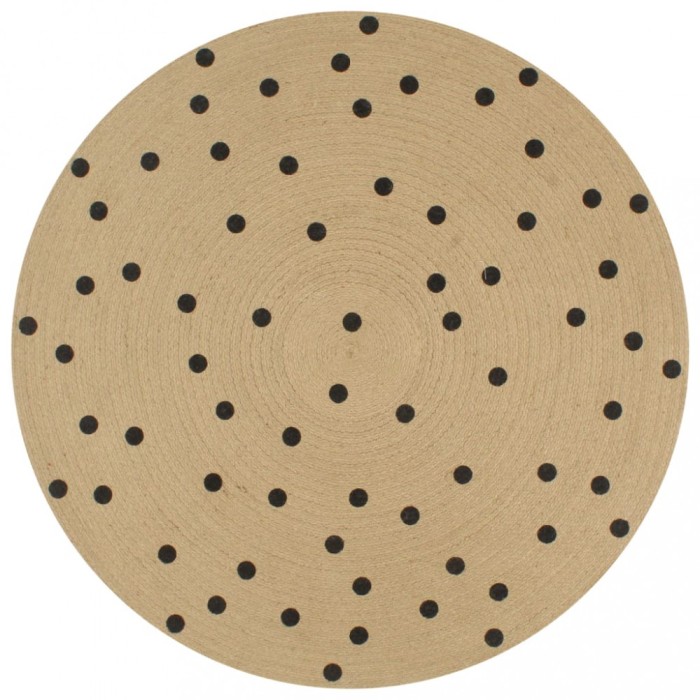 Gossi covor manual cu imprimeu in buline, 90 cm, iuta