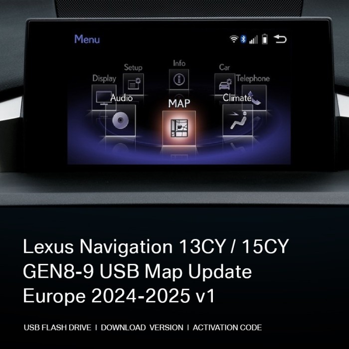 Lexus USB actualizare hărți navigație GEN8-9 USB (2014+) Europa și Rom&acirc;nia 2024-2025 v1